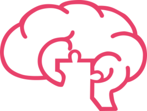 The website's logo: a simple cartoon brain outline with a puzzle piece missing from it